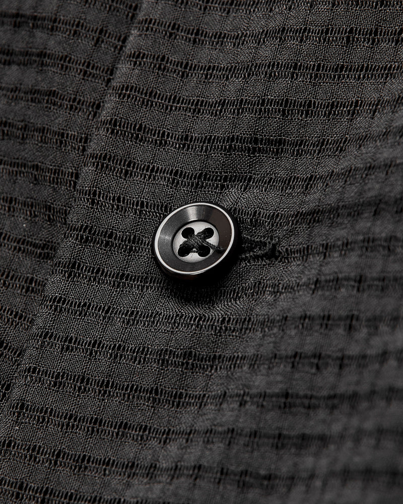 Mesh Open Collar Shirt in Black