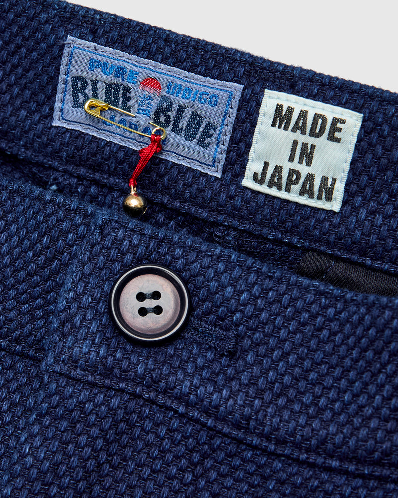 Light Sashiko Trousers in Pure Indigo