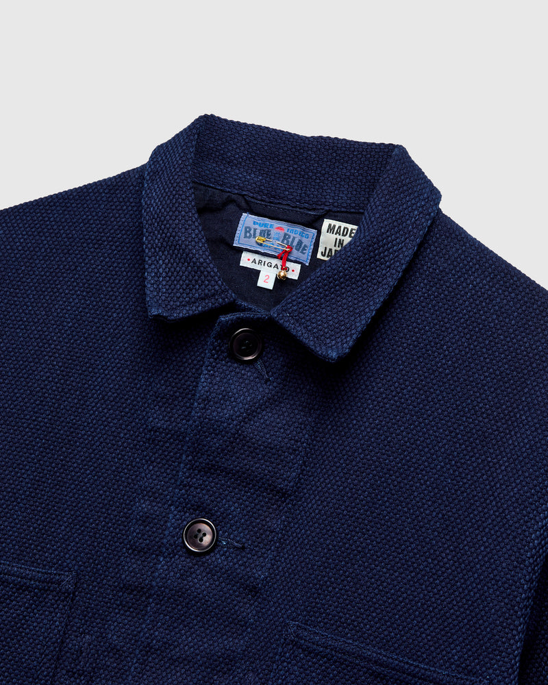 Light Sashiko Coverall Jacket in Pure Indigo