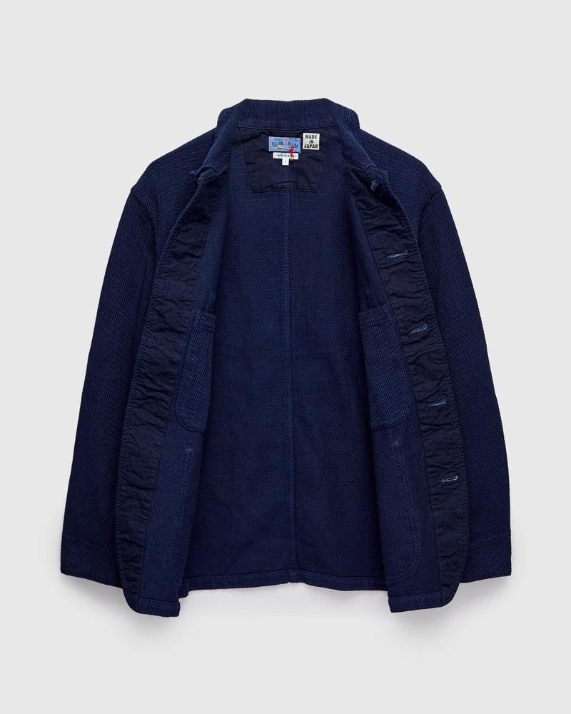 Light Sashiko Coverall Jacket in Pure Indigo