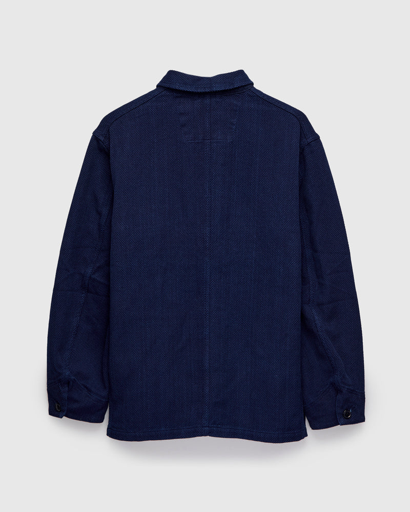 Light Sashiko Coverall Jacket in Pure Indigo