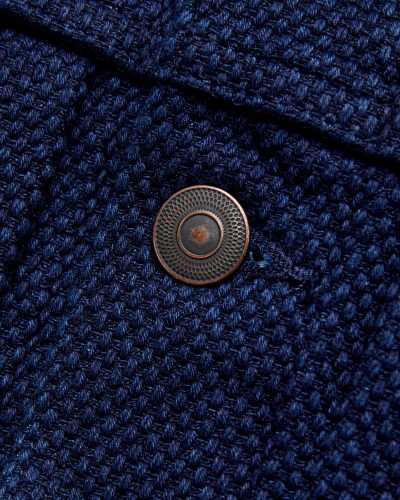 Light Sashiko Trucker Jacket in Pure Indigo