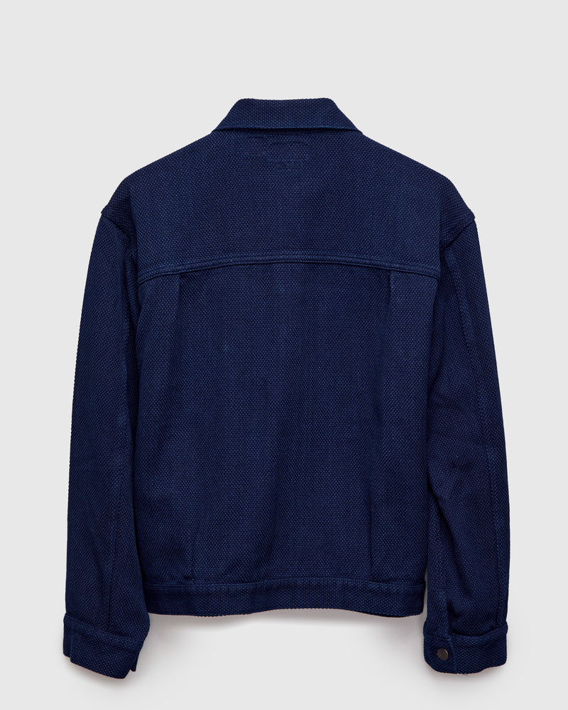 Light Sashiko Trucker Jacket in Pure Indigo