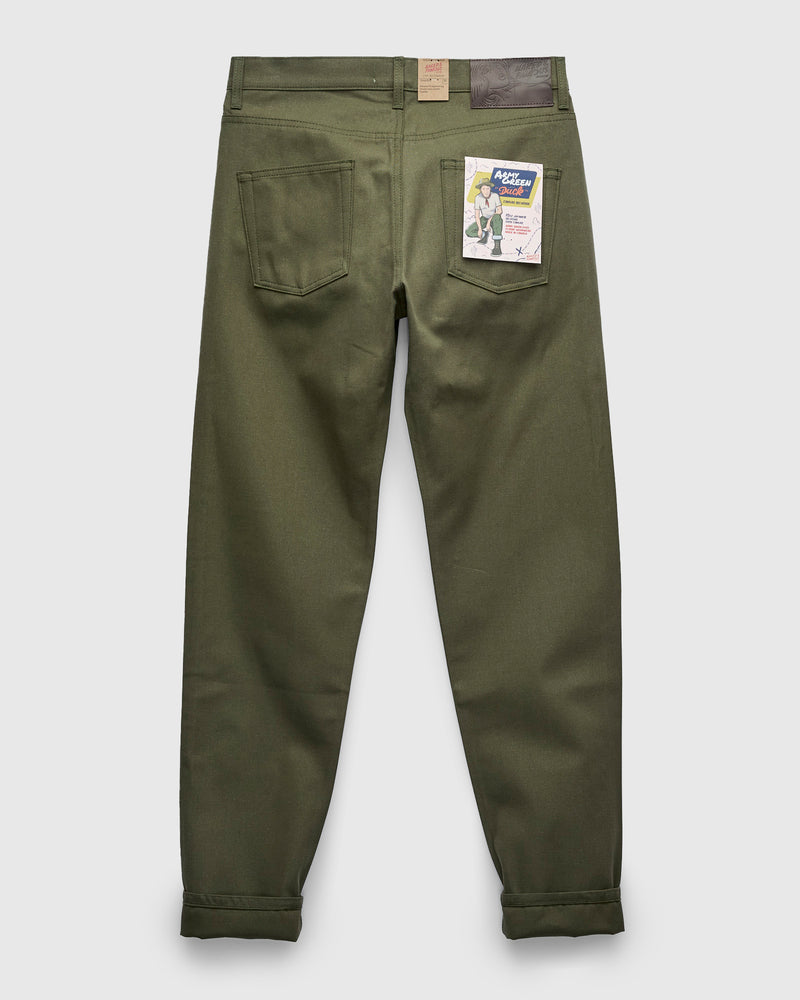10oz Selvedge Army Green Duck Canvas Easy Guy Fit – Blue Owl