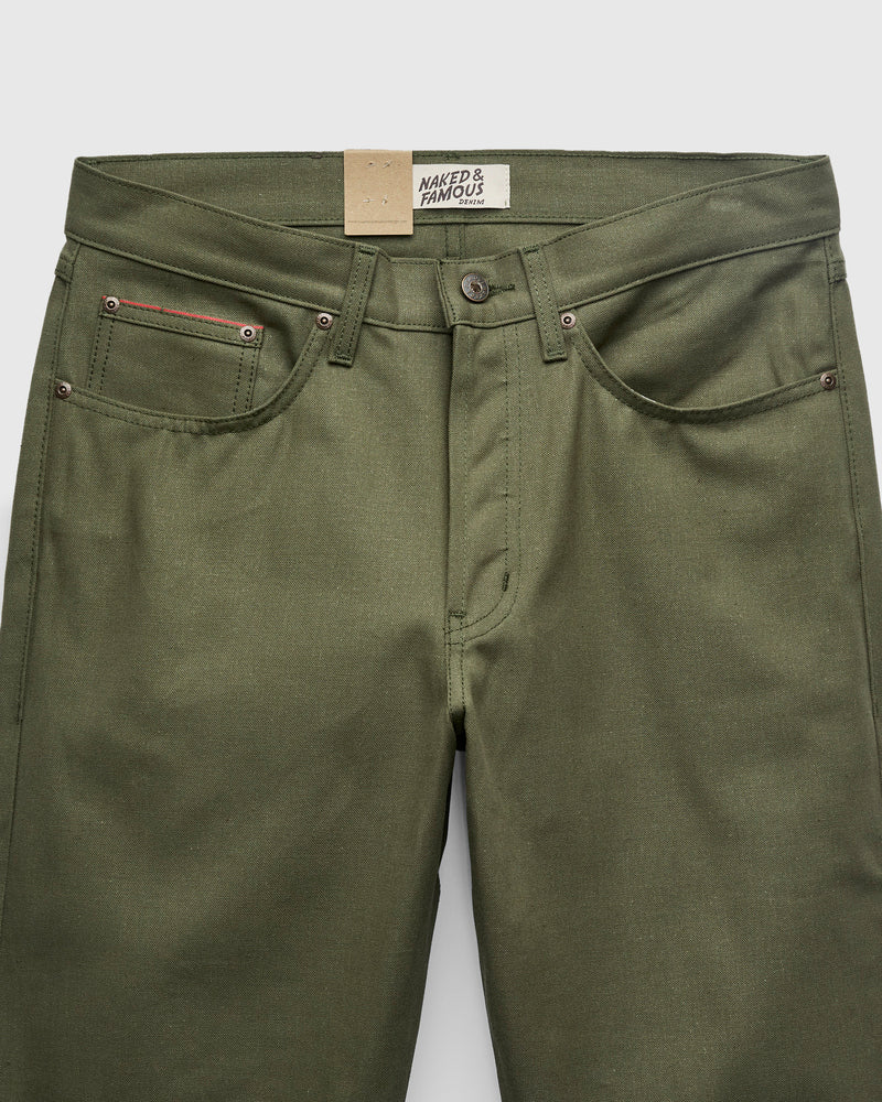 10oz Selvedge Army Green Duck Canvas - True Guy Fit
