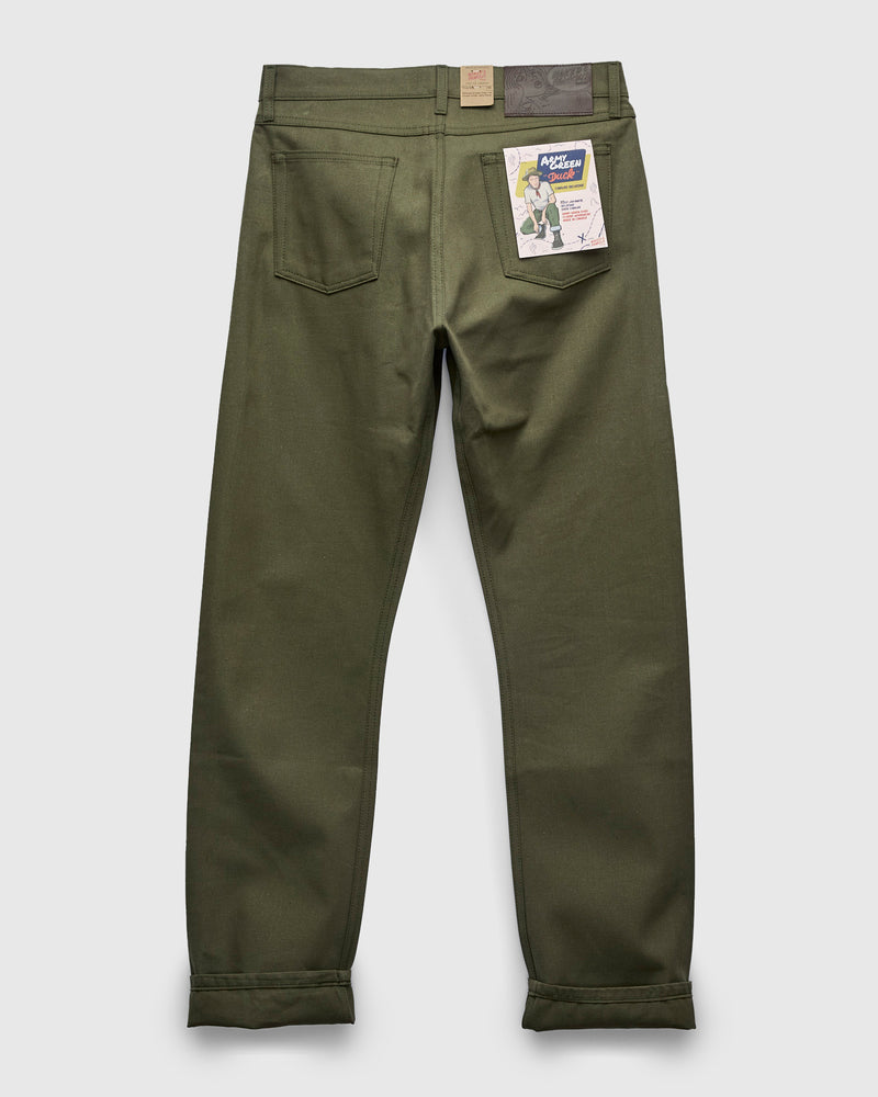 10oz Selvedge Army Green Duck Canvas - True Guy Fit