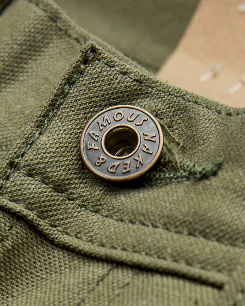 10oz Selvedge Army Green Duck Canvas - Weird Guy Fit