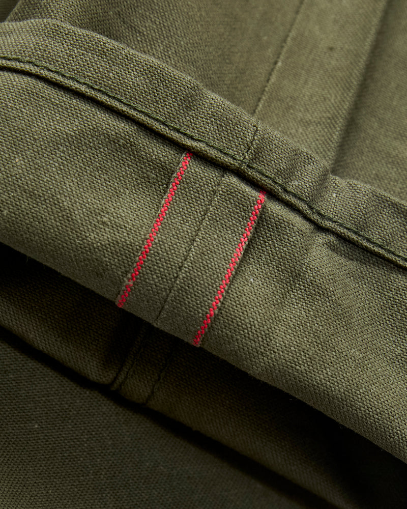 10oz Selvedge Army Green Duck Canvas - Weird Guy Fit