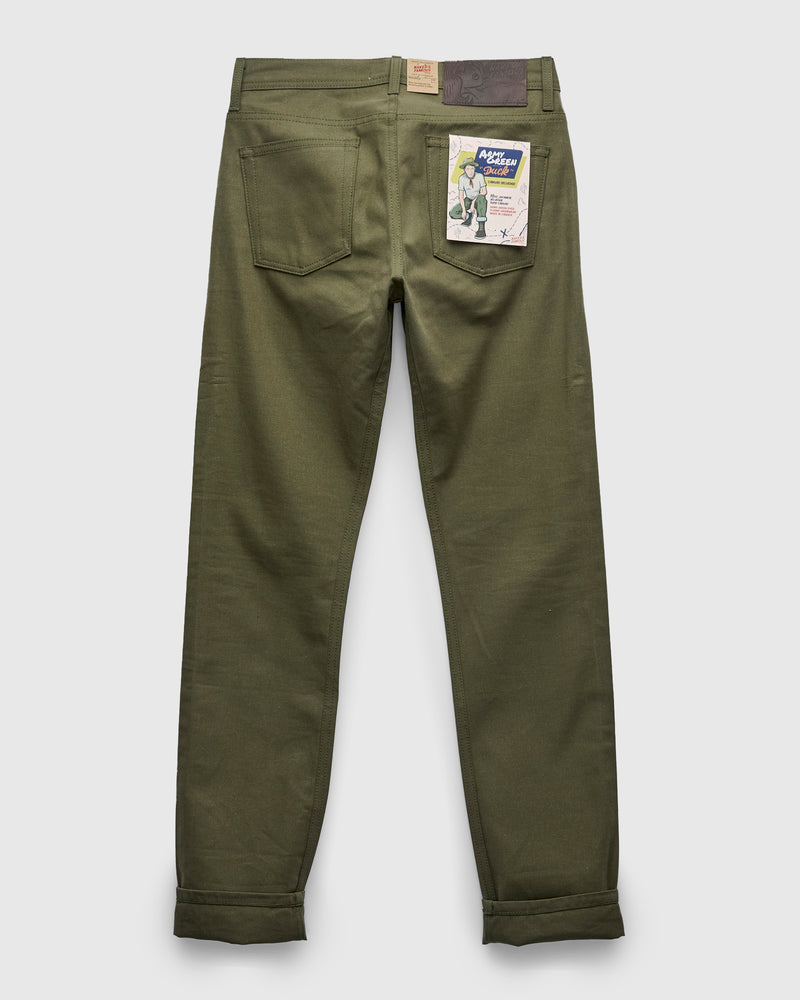 10oz Selvedge Army Green Duck Canvas - Weird Guy Fit