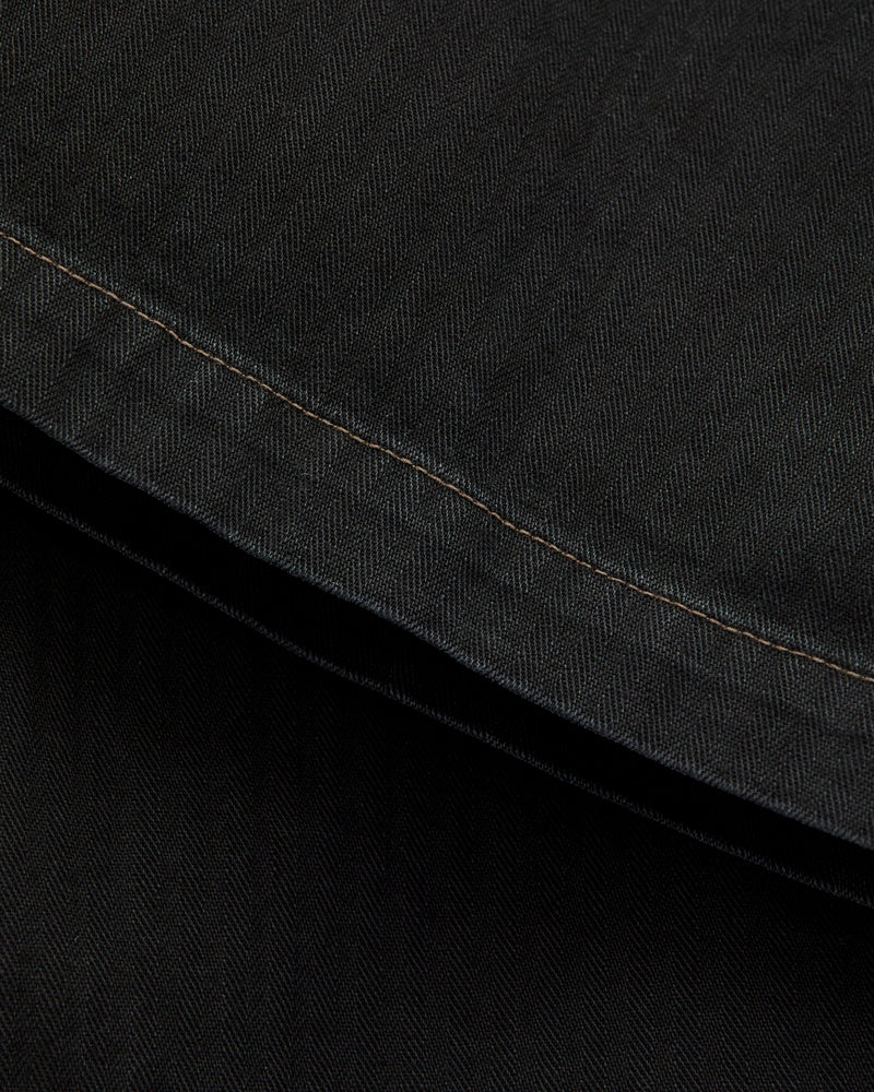 Herringbone Summer Fatigue Pants in Black