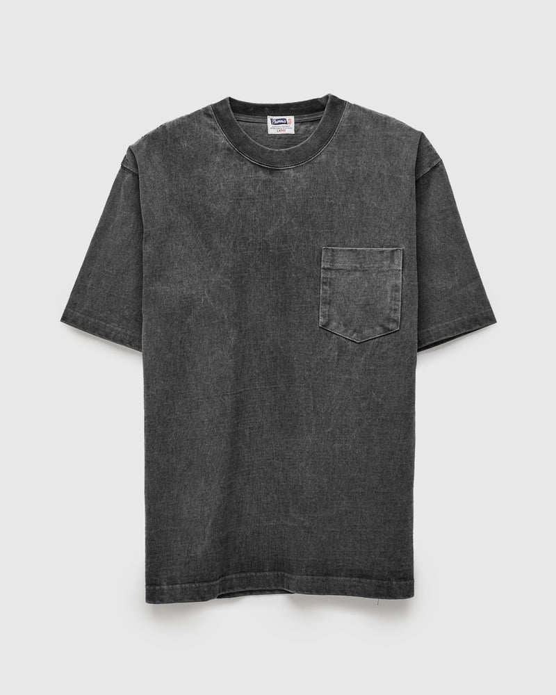Heavyweight Pigment Dye Pocket T-Shirt in Faded Black