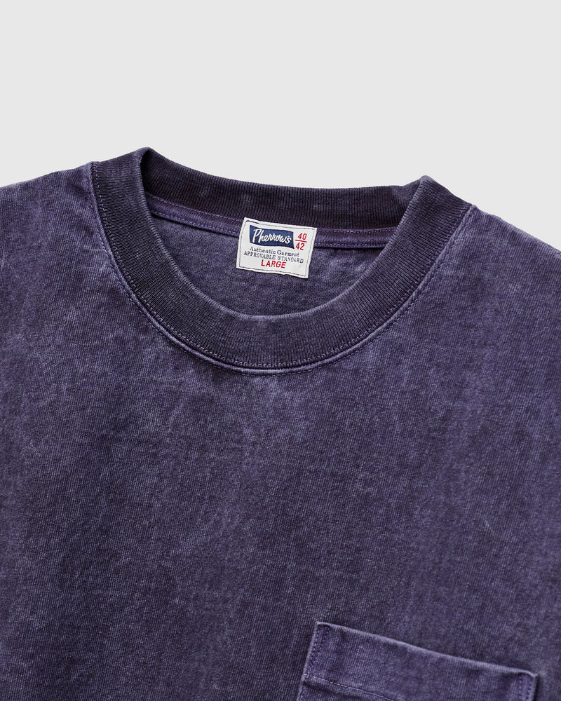 Heavyweight Pigment Dye Pocket T-Shirt in Faded Purple
