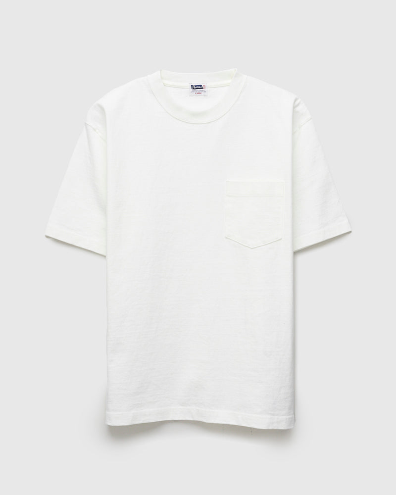 Heavyweight Pigment Dye Pocket T-Shirt in White