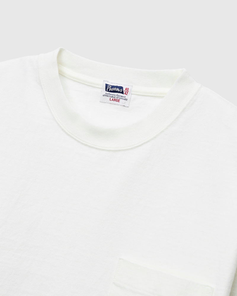 Heavyweight Pigment Dye Pocket T-Shirt in White