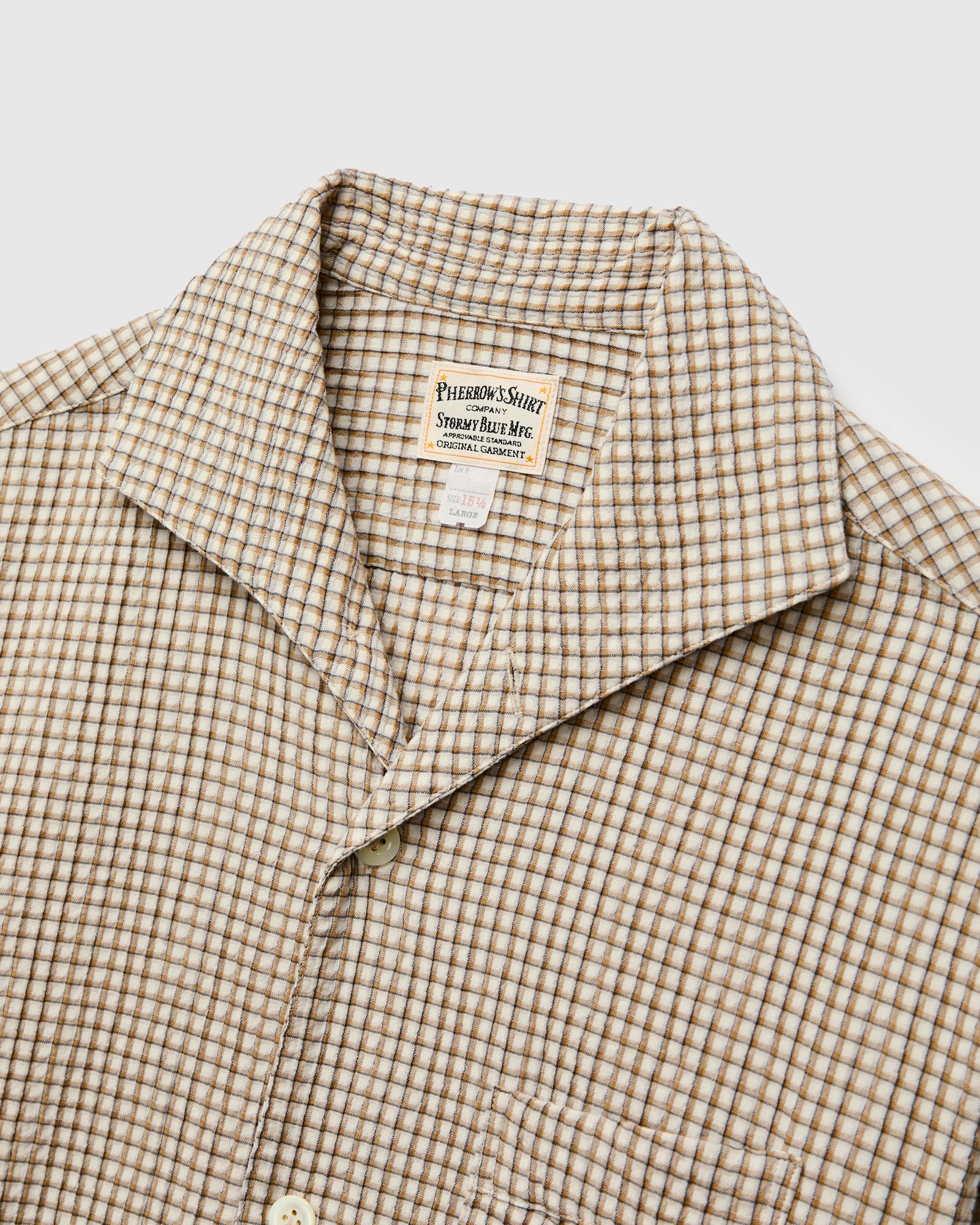 Italian Collar Shirt in Beige Check – Blue Owl Workshop