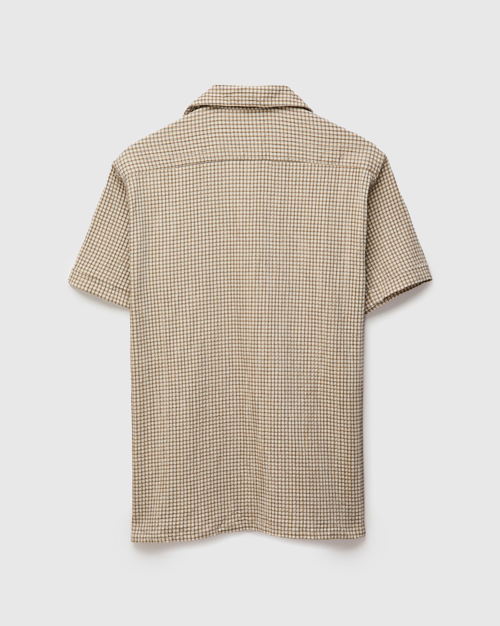Italian Collar Shirt in Beige Check – Blue Owl Workshop