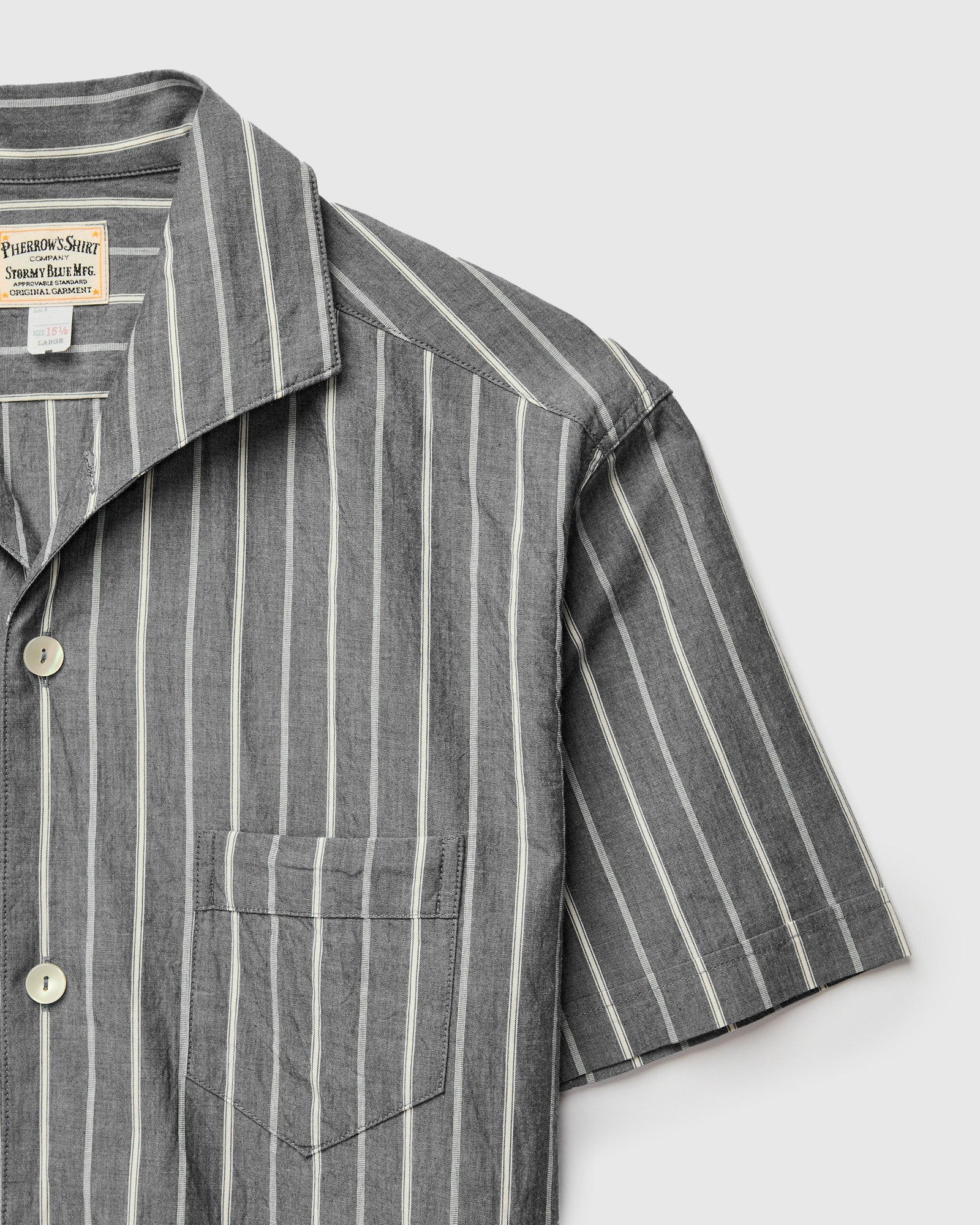 Italian Collar Shirt in Charcoal Stripe – Blue Owl Workshop