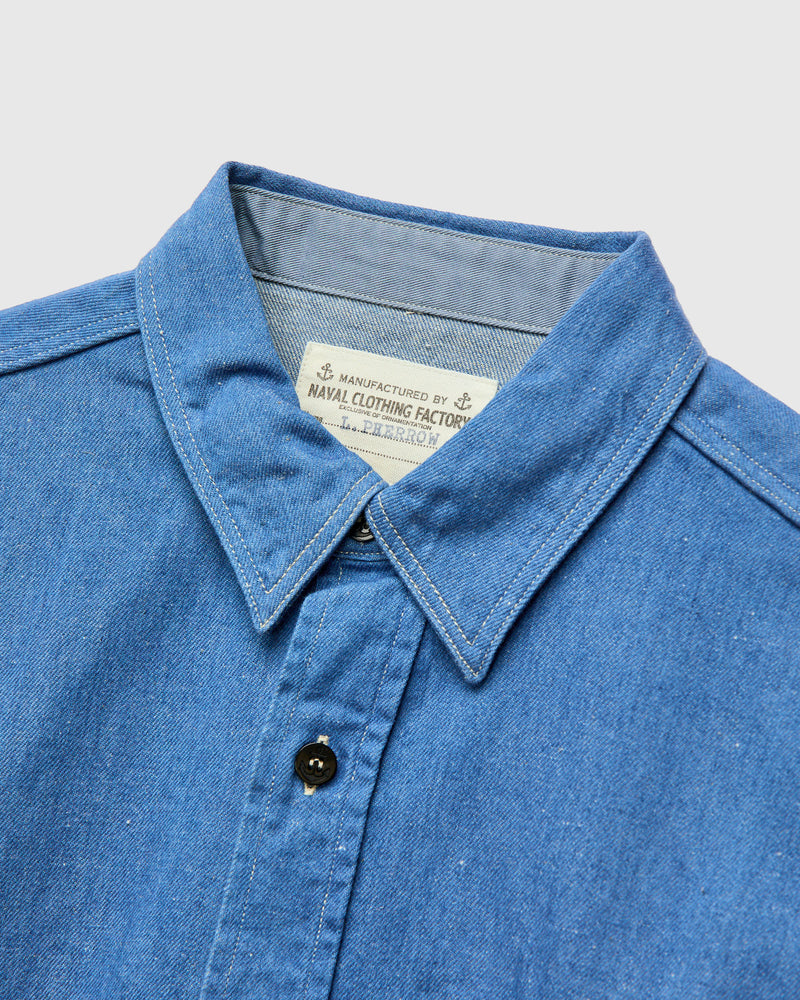 Linen Denim Workshirt in Sax