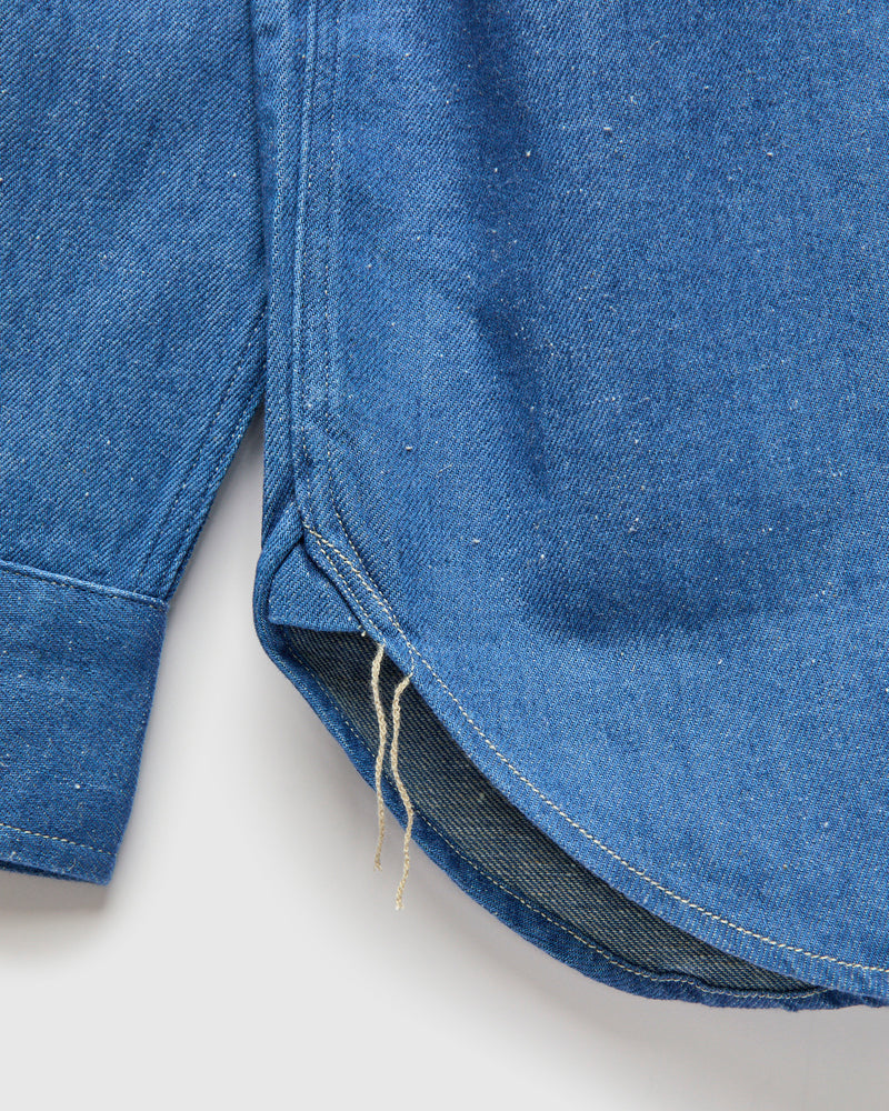 Linen Denim Workshirt in Sax