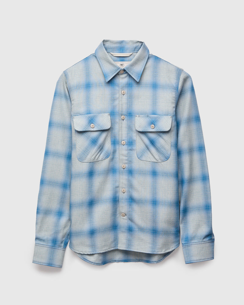 "Field Shirt" in Sky Blue Shadow Plaid