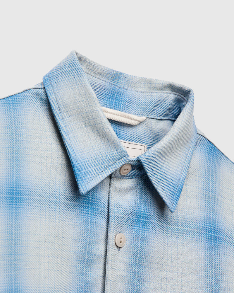 "Field Shirt" in Sky Blue Shadow Plaid