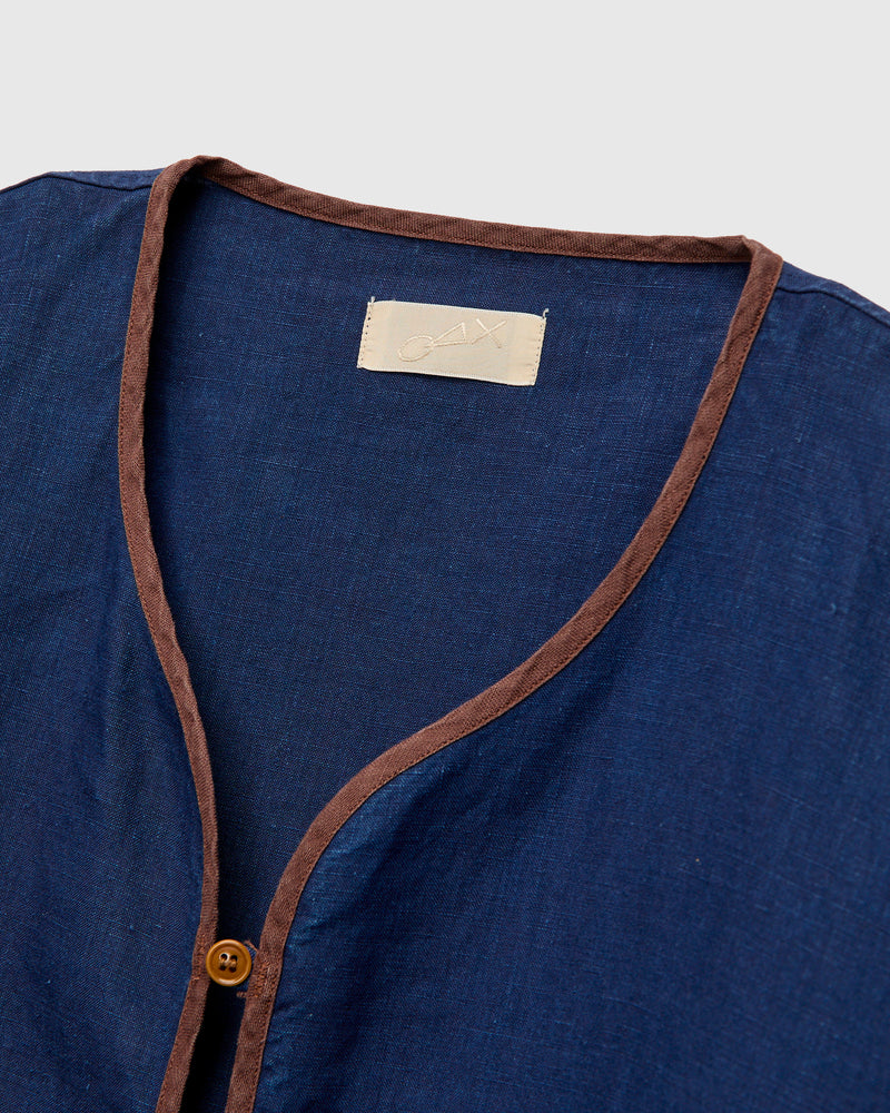 MSP-4041 Linen Haori Jacket in Indigo