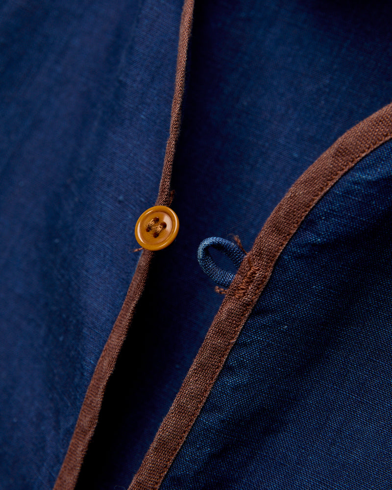 MSP-4041 Linen Haori Jacket in Indigo