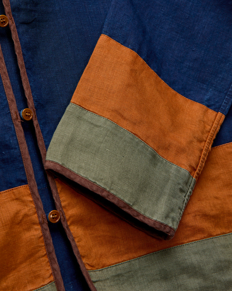 MSP-4041 Linen Haori Jacket in Indigo