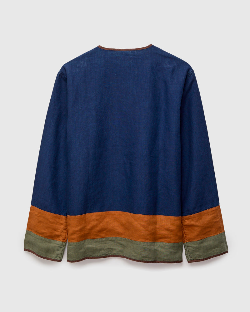 MSP-4041 Linen Haori Jacket in Indigo