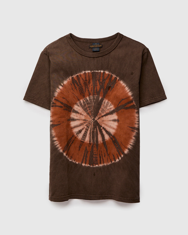"Amami Dorozome" Shibori T-Shirt in Earth Brown