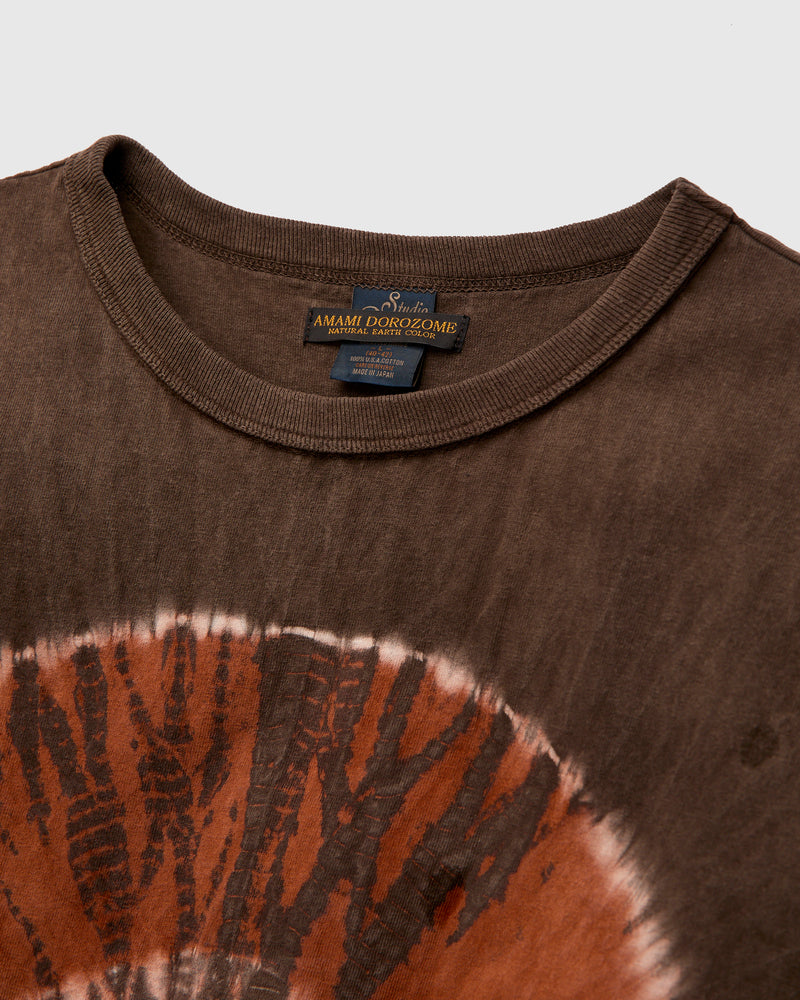 "Amami Dorozome" Shibori T-Shirt in Earth Brown