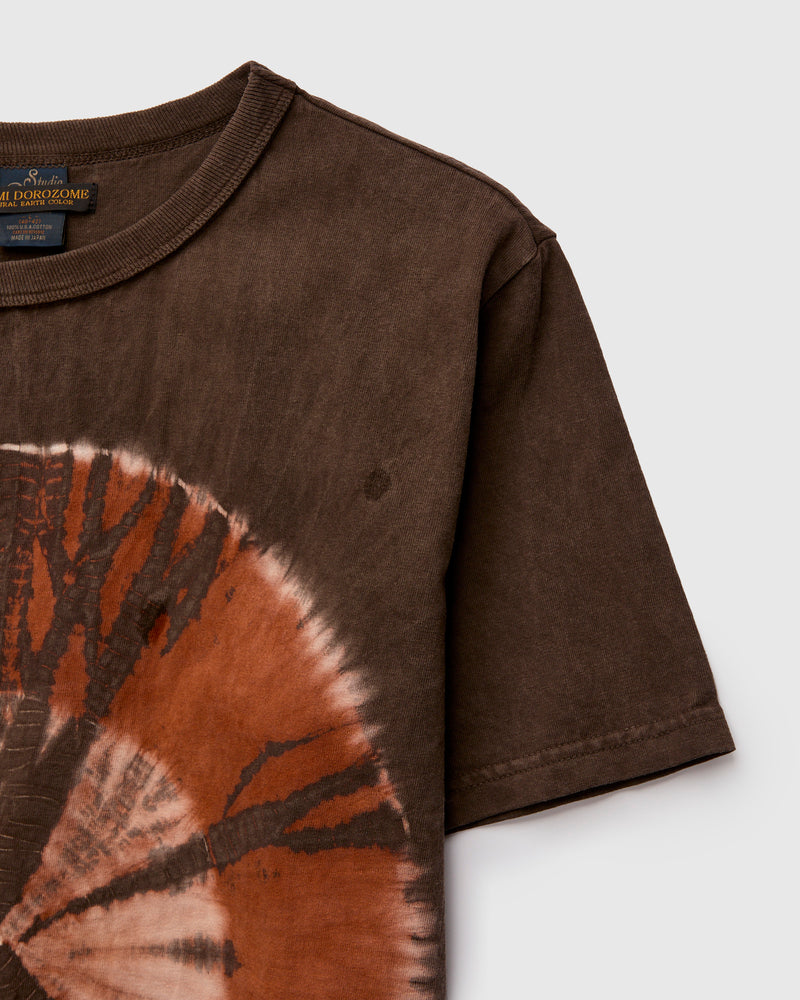 "Amami Dorozome" Shibori T-Shirt in Earth Brown