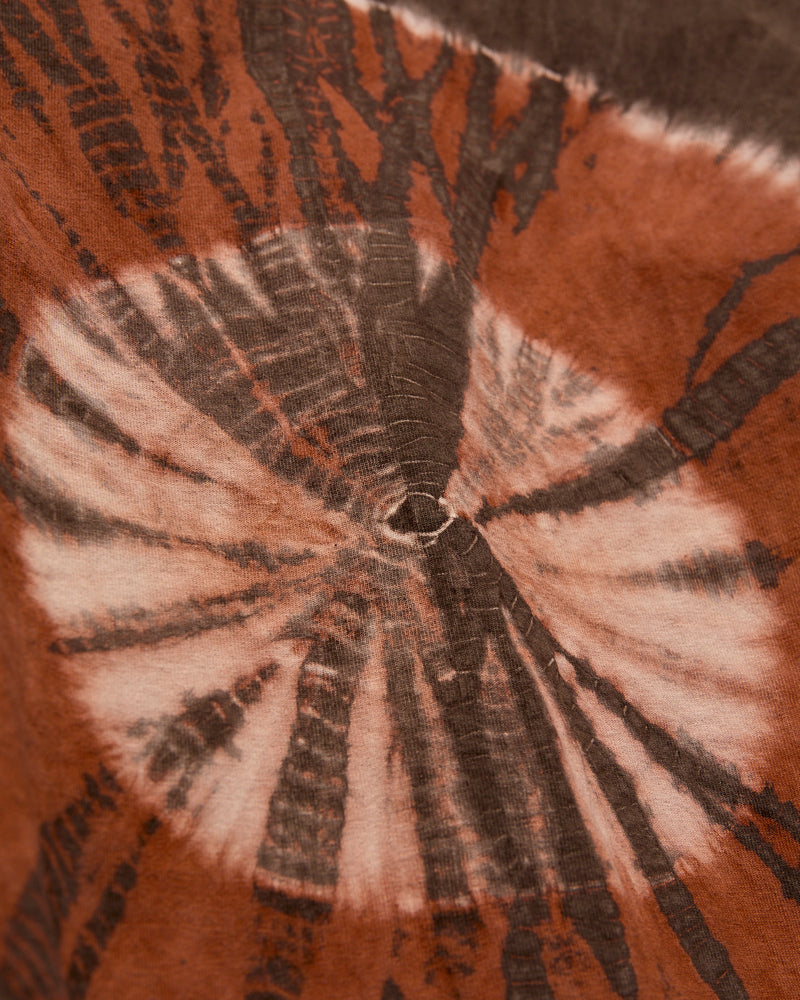 "Amami Dorozome" Shibori T-Shirt in Earth Brown