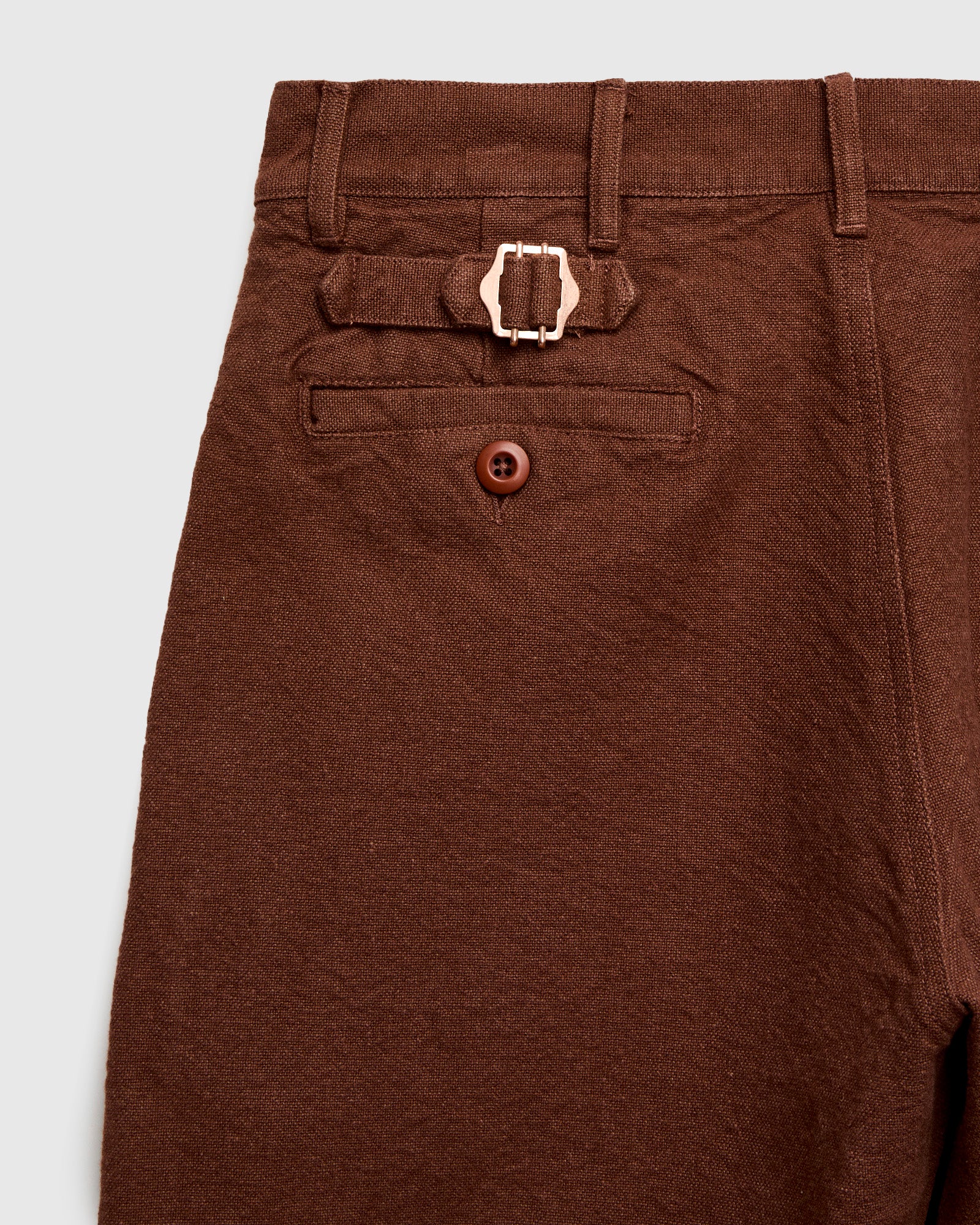 Rustic Plainweave Flat Front Chino in Chocolate Brown – Blue Owl