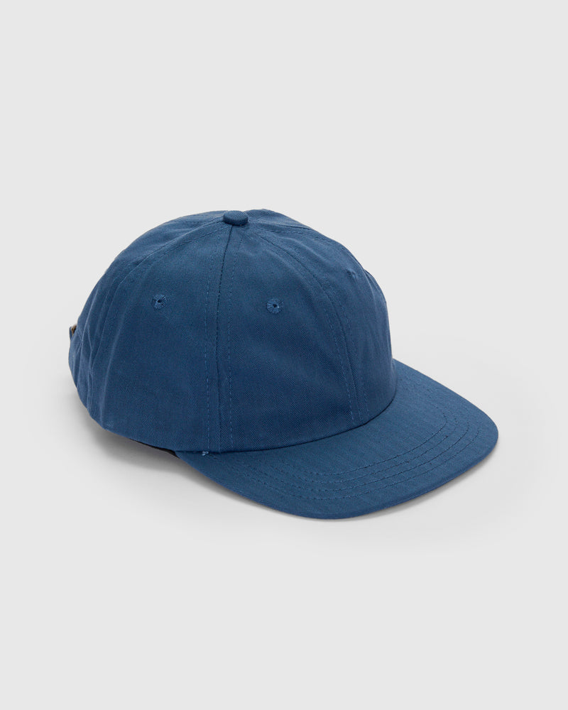 Baseball Hat in Waxed Mock Blue
