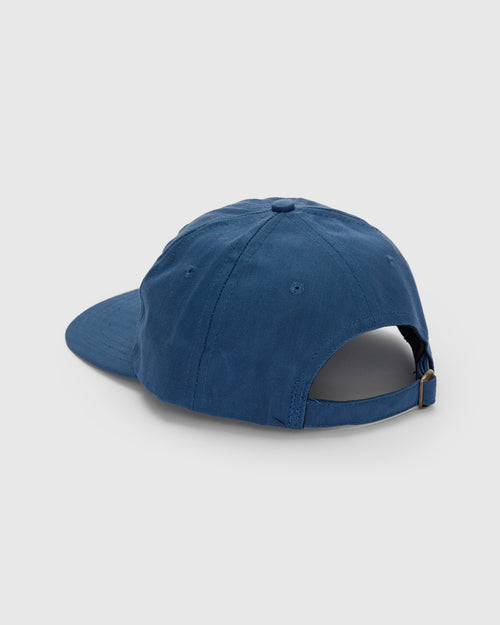 Baseball Hat in Waxed Mock Blue