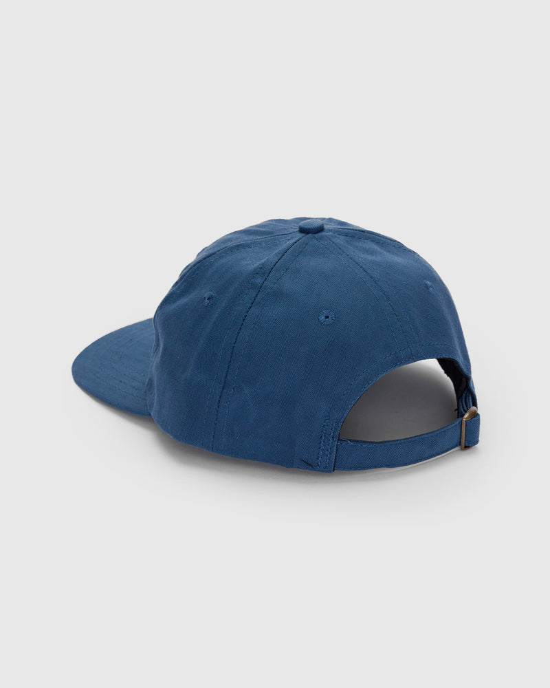 Baseball Hat in Waxed Mock Blue