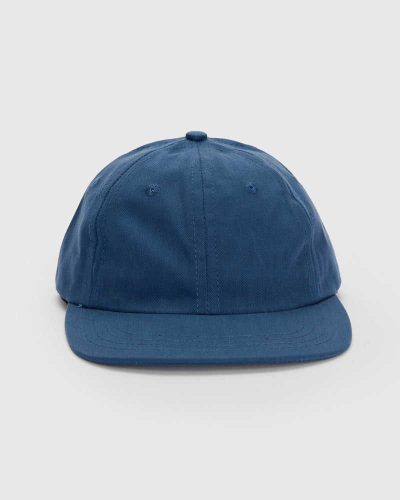Baseball Hat in Waxed Mock Blue