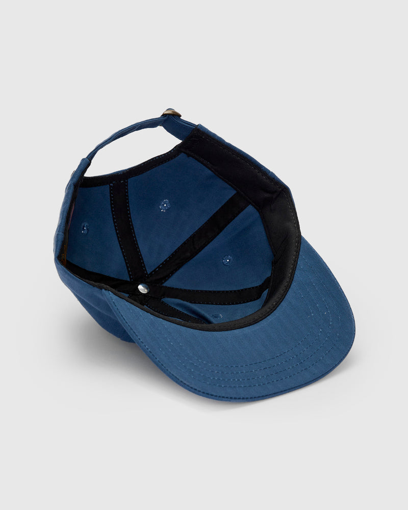 Baseball Hat in Waxed Mock Blue