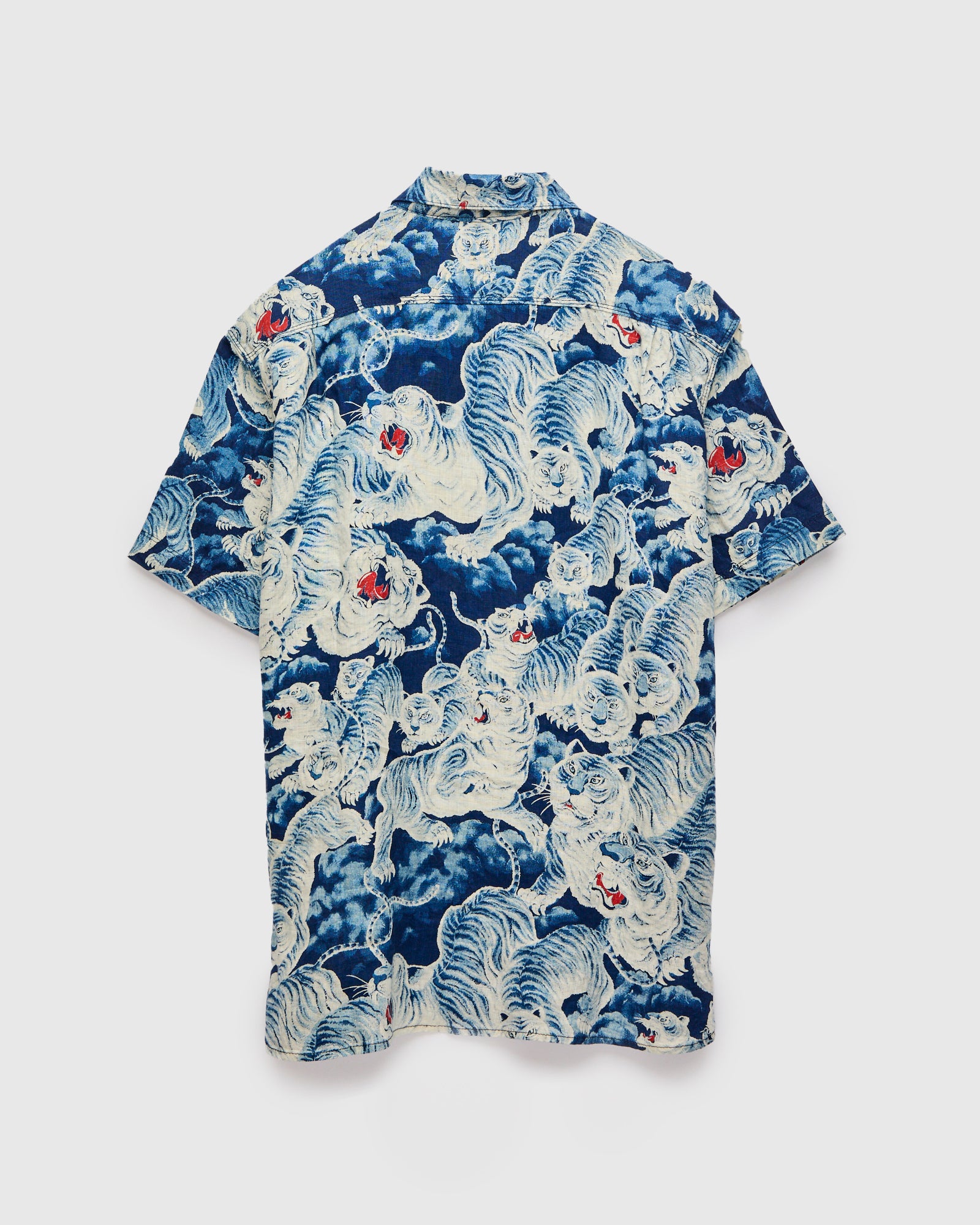 Ice Tiger Hawaiian Shirt in Indigo – Blue Owl Workshop