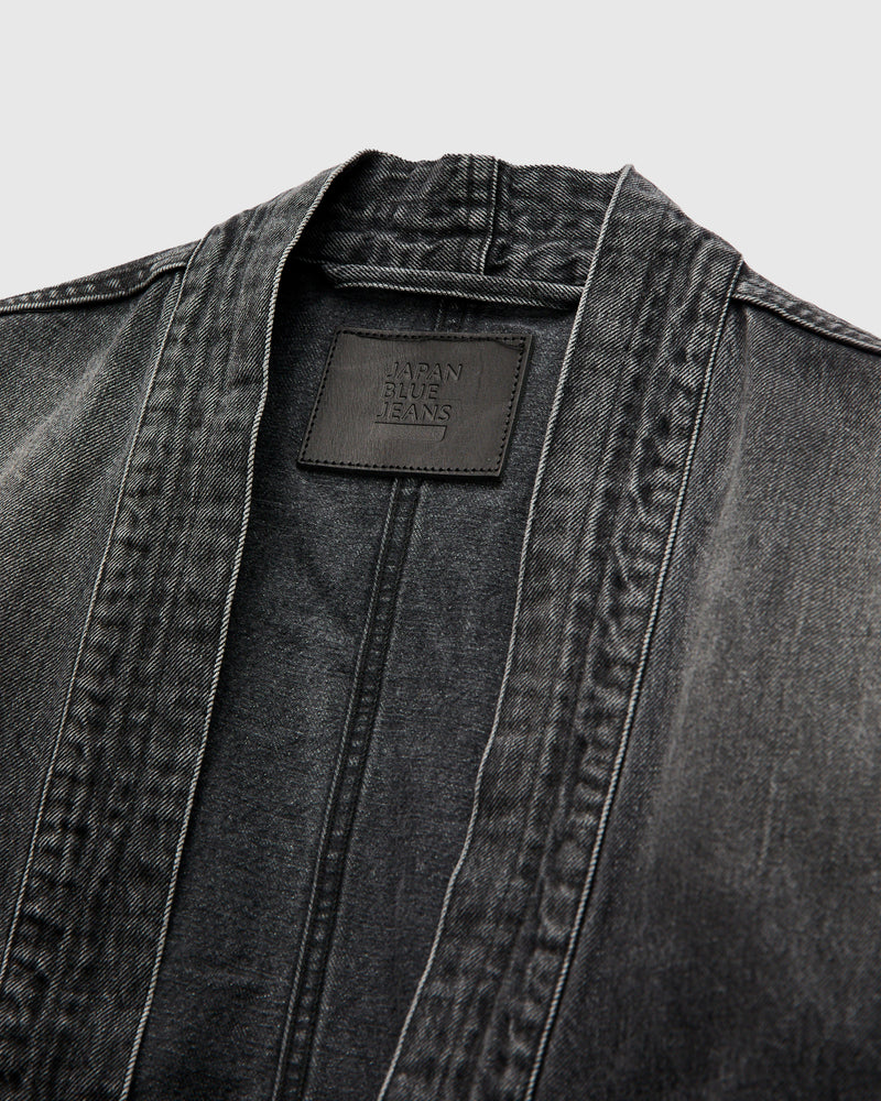 13oz Denim Haori Coat in Dark Grey