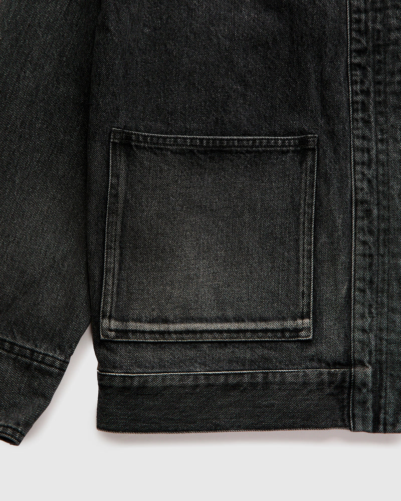 13oz Denim Haori Coat in Dark Grey