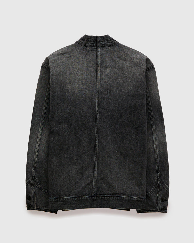 13oz Denim Haori Coat in Dark Grey