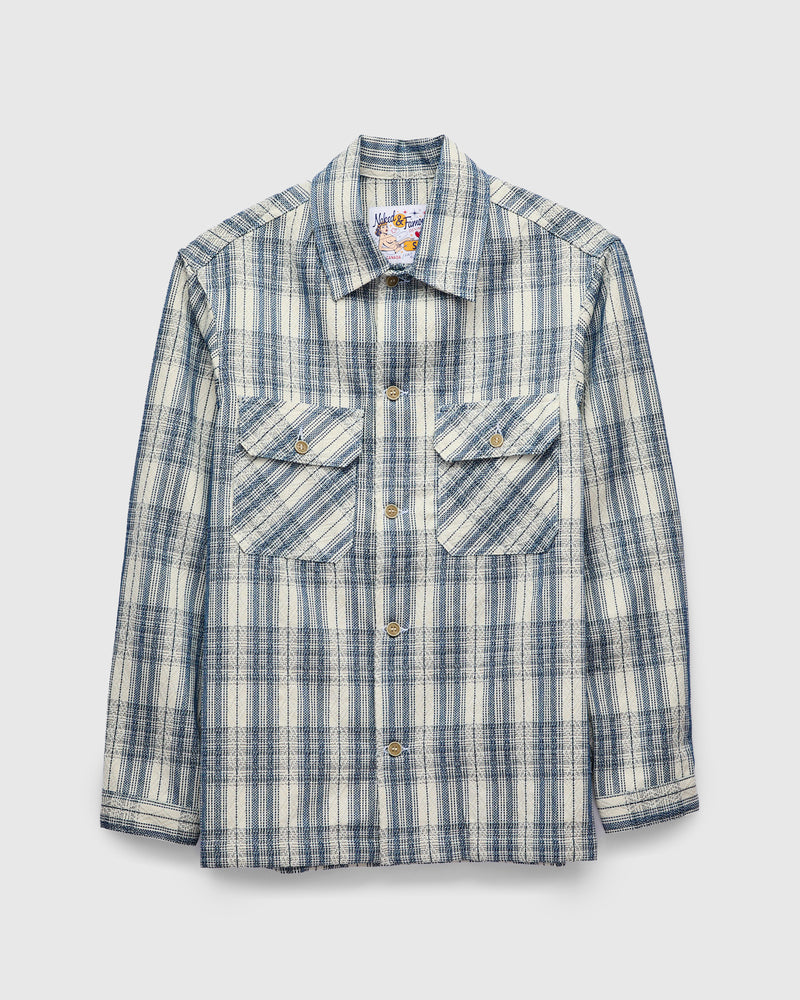 "Asagi Sashiko" Workshirt in White