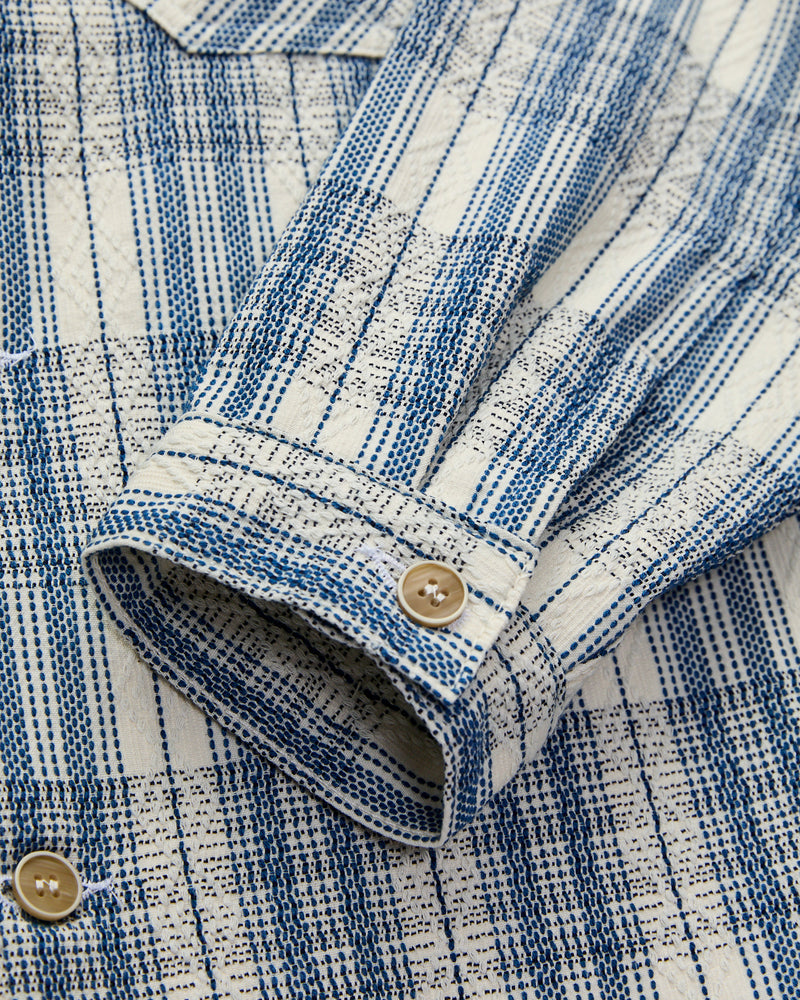 "Asagi Sashiko" Workshirt in White