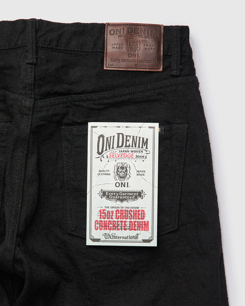 222CCD-BKBK "Crushed Concrete Black" 15oz Selvedge Denim - Super Wide Straight Fit