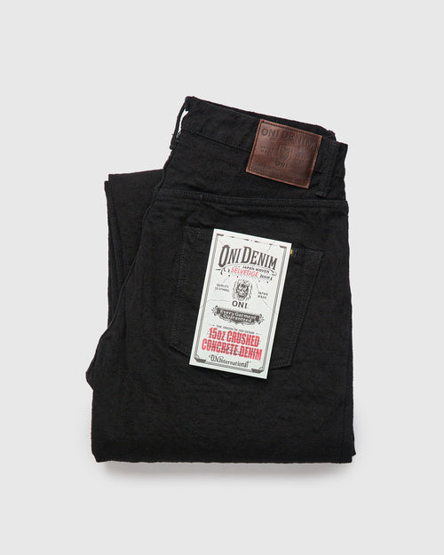 222CCD-BKBK "Crushed Concrete Black" 15oz Selvedge Denim - Super Wide Straight Fit