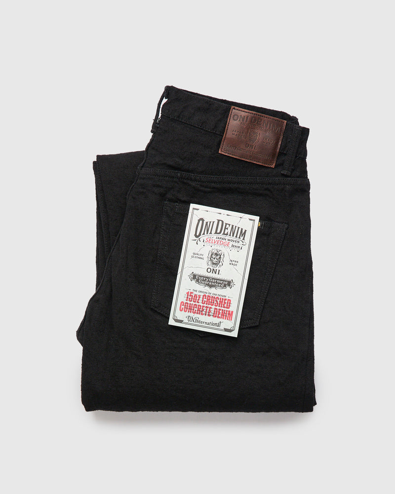 222CCD-BKBK "Crushed Concrete Black" 15oz Selvedge Denim - Super Wide Straight Fit
