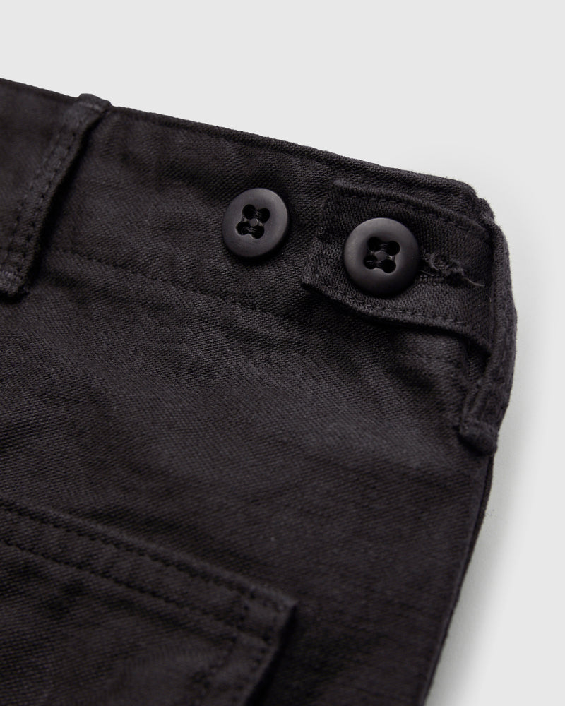 Straight Fit Fatigue Pants in Black