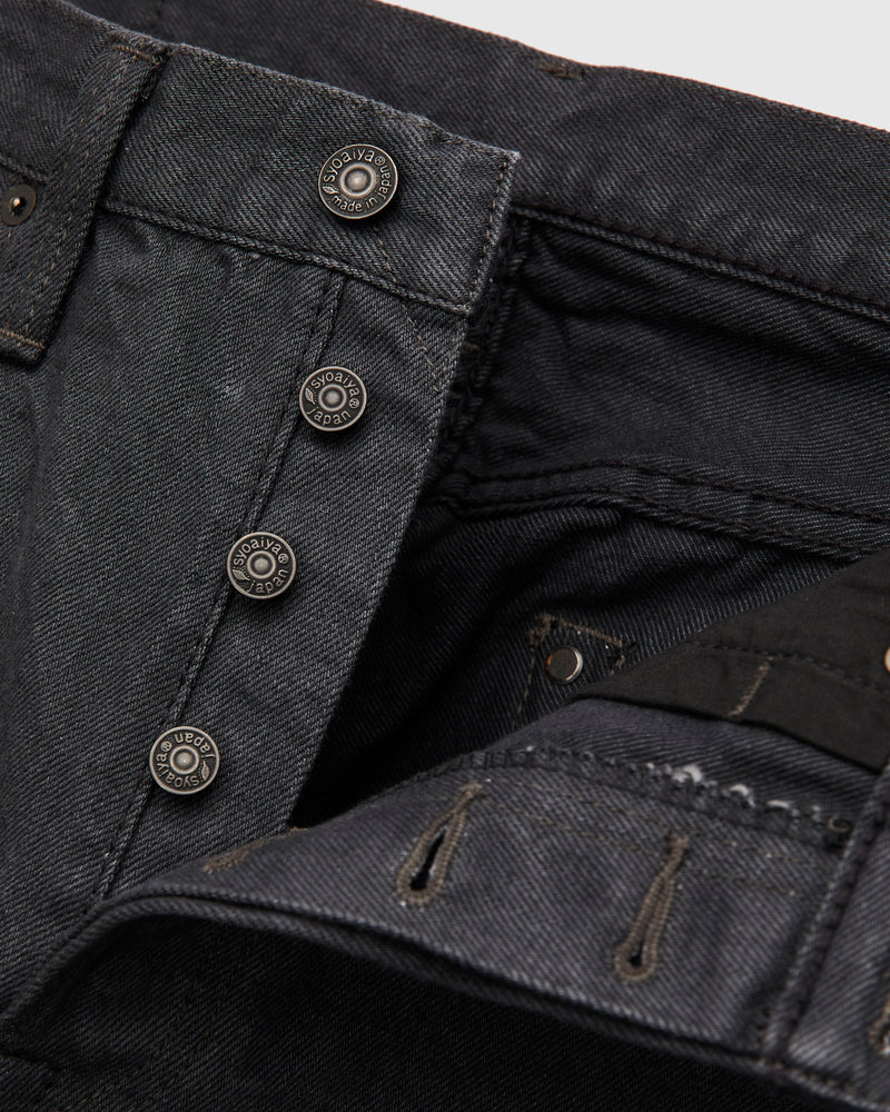 "Moonrock" 14oz Rinsed Charcoal Grey Selvedge Denim - Slim Tapered Fit